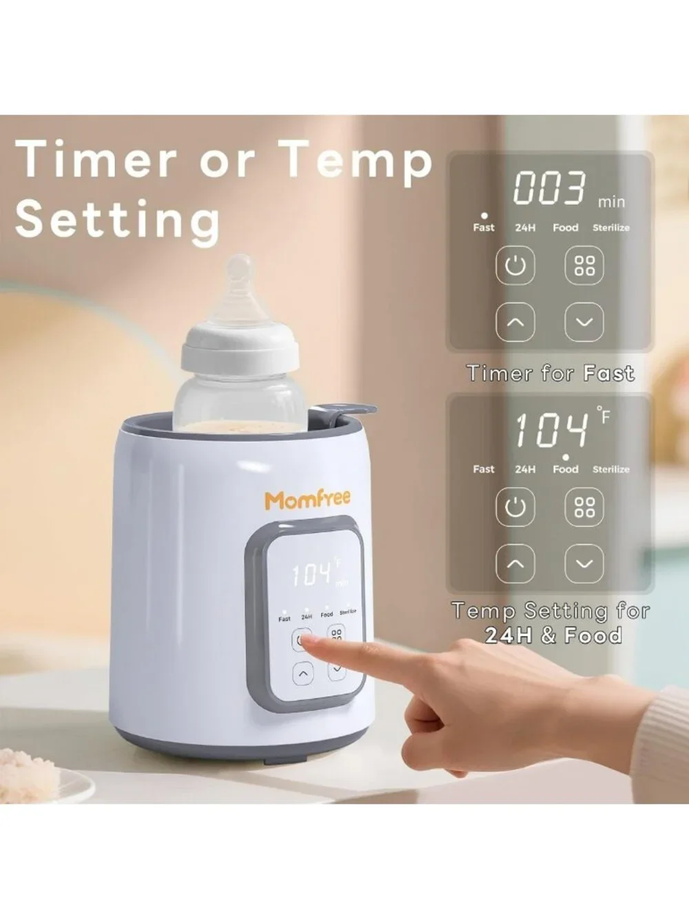 8-in-1 Fast Baby Bottle Warmer | Multifunctional for Breastmilk & Formula, Auto